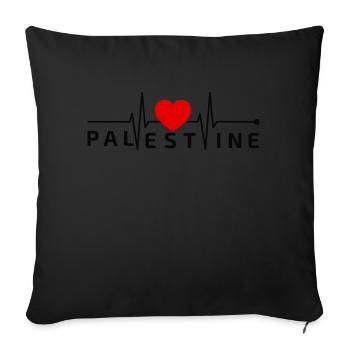 Un cœur pour la Palestine - Housse de coussin décorative 45 x 45 cm - noir - Devant