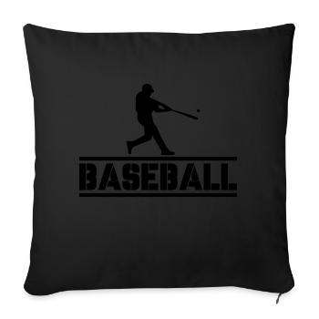 Baseball 01 - Housse de coussin décorative 45 x 45 cm - noir - Devant