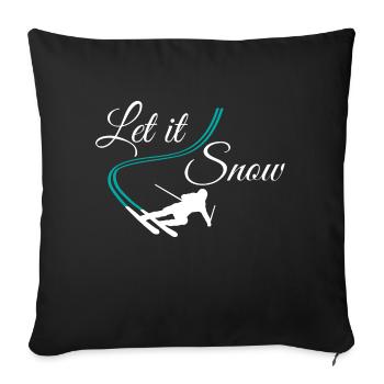 Let It Snow Skier - Sofa pillowcase 17,3'' x 17,3'' (45 x 45 cm) - black - Front