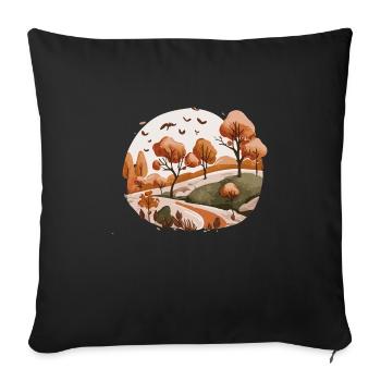 Gemütliche Landschaft (Herbstkollektion #4) - Sofakissenbezug 45 x 45 cm - Schwarz - Vorne