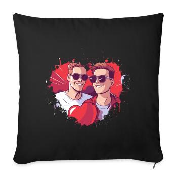 LGBT Gay Valentine's Day Idea for Gays - Sofa pillowcase 17,3'' x 17,3'' (45 x 45 cm) - black - Front