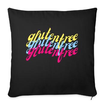 Gluten free geschwungen bunt - Sofakissenbezug 45 x 45 cm - Schwarz - Vorne
