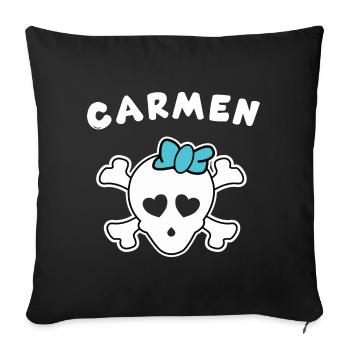 Pirate Carmen Design for Girls and Women - Sofa pillowcase 17,3'' x 17,3'' (45 x 45 cm) - black - Front