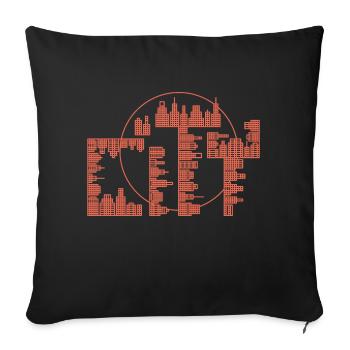 Skyline, City - Version rouge - Housse de coussin décorative 45 x 45 cm - noir - Devant