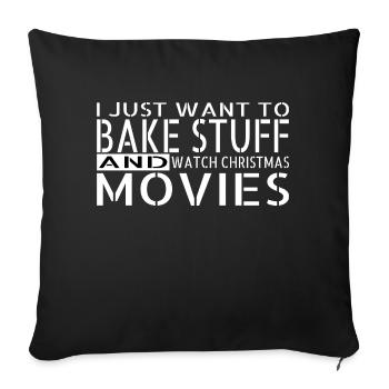 Boulangerie Cupcake Couples Muffin Père Noël Drôle J’aime - Housse de coussin décorative 45 x 45 cm - noir - Devant