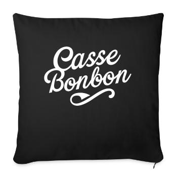 Casse bonbon - Housse de coussin décorative 45 x 45 cm - noir - Devant