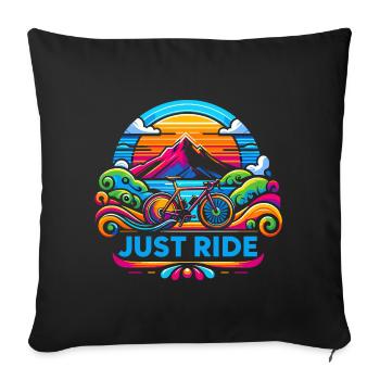 Juste Rouler à Vélo - Just Ride - Housse de coussin décorative 45 x 45 cm - noir - Devant
