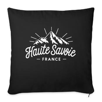 Haute Savoie - France - Housse de coussin décorative 45 x 45 cm - noir - Devant