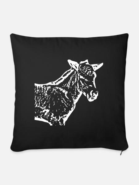 weißes Pferd weiß Pferde T-shirt Geschenk Reiter - Sofakissenbezug 45 x 45 cm - Schwarz