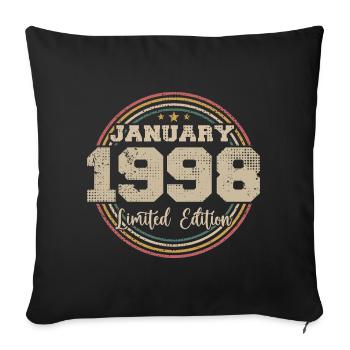 Les légendes sont nées en janvier 1998 - Housse de coussin décorative 45 x 45 cm - noir - Devant