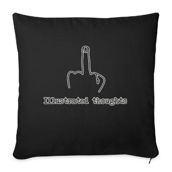 Pensées illustrées - Housse de coussin décorative 45 x 45 cm - noir - Devant