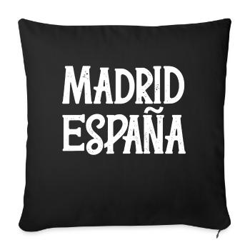 Madrid - España - Housse de coussin décorative 45 x 45 cm - noir - Devant