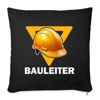 Baustellenleiter Bauhelm - Sofakissenbezug 45 x 45 cm - Schwarz - Vorne