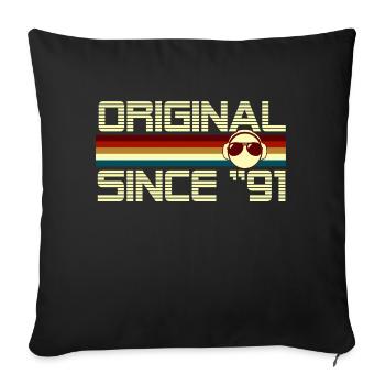 Since 91 - Sofa pillowcase 17,3'' x 17,3'' (45 x 45 cm) - black - Front