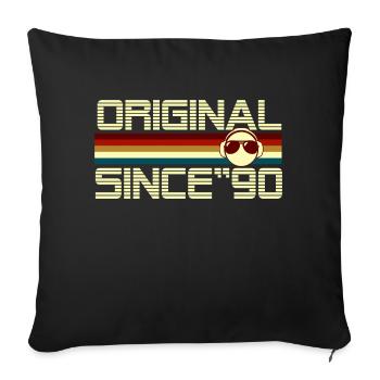 Since 90 - Sofa pillowcase 17,3'' x 17,3'' (45 x 45 cm) - black - Front