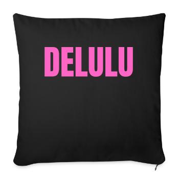 DELULU - Sofakissenbezug 45 x 45 cm - Schwarz - Vorne