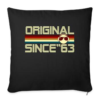 Since 63 - Sofa pillowcase 17,3'' x 17,3'' (45 x 45 cm) - black - Front