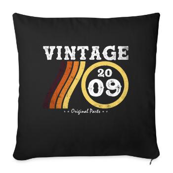 Millésime 2009 Édition Limitée Classique Rétro 15 - Housse de coussin décorative 45 x 45 cm - noir - Devant