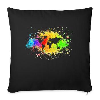 World Rainbow spreaded Color - Sofa pillowcase 17,3'' x 17,3'' (45 x 45 cm) - black - Front