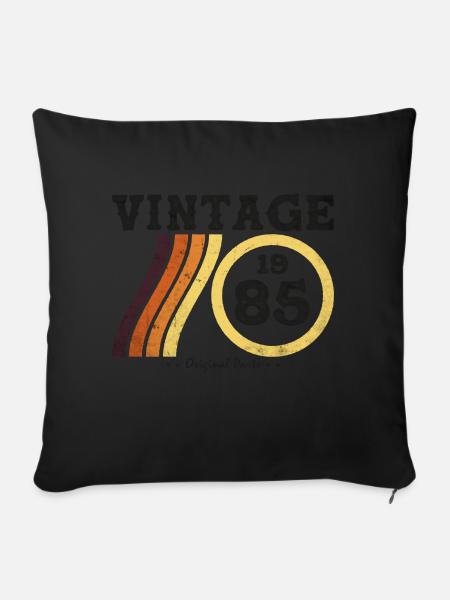 Jahrgang 1985 - Klassische limitierte Auflage Retro 39 - Sofakissenbezug 45 x 45 cm - Schwarz