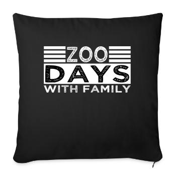 Zoo Exploration Funny Zoo Animals Fun - Sofa pillowcase 17,3'' x 17,3'' (45 x 45 cm) - black - Front