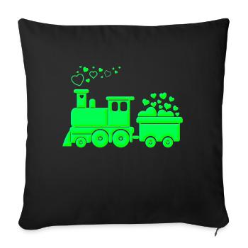 Love Happy Heart Card Valentine Vector Design Art - Sofa pillowcase 17,3'' x 17,3'' (45 x 45 cm) - black - Front