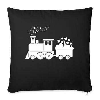 Love Happy Heart Card Valentine Vector Design Art - Sofa pillowcase 17,3'' x 17,3'' (45 x 45 cm) - black - Front