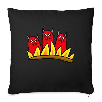 3 Devils - Sofa pillowcase 17,3'' x 17,3'' (45 x 45 cm) - black - Front