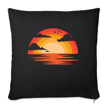 Sunset - Sofa pillowcase 17,3'' x 17,3'' (45 x 45 cm) - black - Front