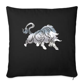 Tête de taureau tête Logo Steak Beast Gym corne - Housse de coussin décorative 45 x 45 cm - noir - Devant