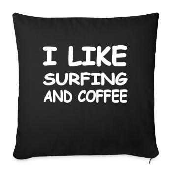 Surfing - Sofa pillowcase 17,3'' x 17,3'' (45 x 45 cm) - black - Front