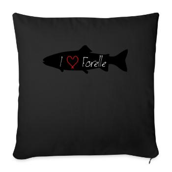 J’adore la truite noire - Housse de coussin décorative 45 x 45 cm - noir - Devant
