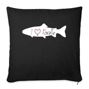 J’adore Truite Blanche - Housse de coussin décorative 45 x 45 cm - noir - Devant