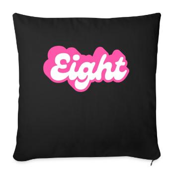 Eight birthday - 8e anniversaire rétro rose - Housse de coussin décorative 45 x 45 cm - noir - Devant