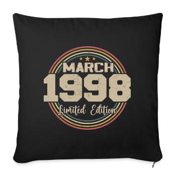 Awesome Since March 1998 Birthday 1998 Gift - Sofa pillowcase 17,3'' x 17,3'' (45 x 45 cm) - black - Front
