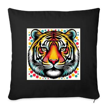 Tiger Pop Art - Sofa pillowcase 17,3'' x 17,3'' (45 x 45 cm) - black - Front