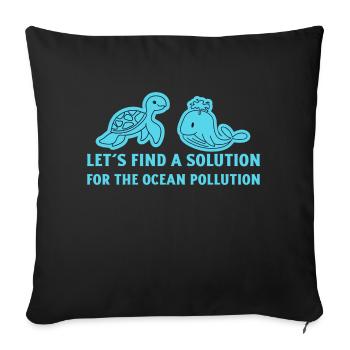Marine Conservation - Sofa pillowcase 17,3'' x 17,3'' (45 x 45 cm) - black - Front
