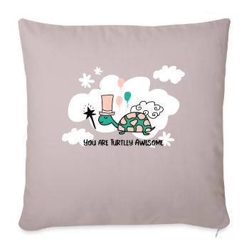 Marine Conservation, you are turtley awesome - Sofa pillowcase 17,3'' x 17,3'' (45 x 45 cm) - light taupe - Front