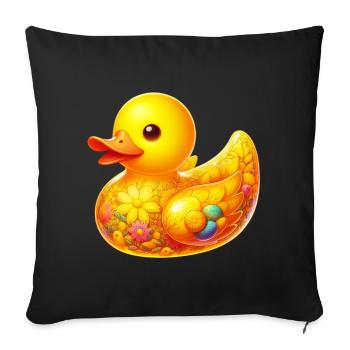 Duckling Duck Duck - Sofa pillowcase 17,3'' x 17,3'' (45 x 45 cm) - black - Front
