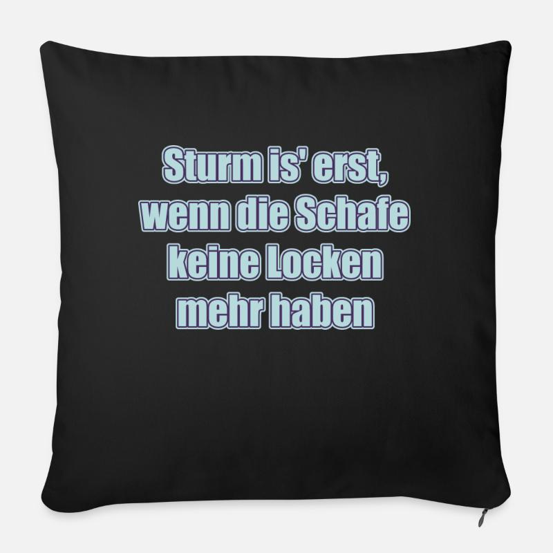 Mouton à poil lisse - Housse de coussin décorative 45 x 45 cm - noir