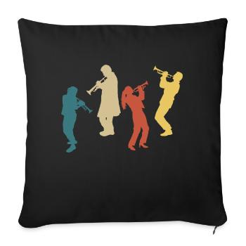Vintage Retro Trumpet - Sofa pillowcase 17,3'' x 17,3'' (45 x 45 cm) - black - Front
