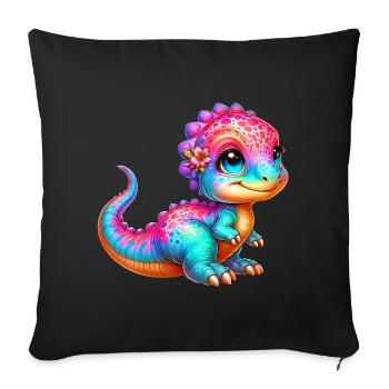 Dinosaur - Sofa pillowcase 17,3'' x 17,3'' (45 x 45 cm) - black - Front