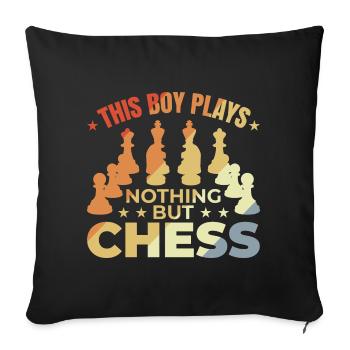 Joueur d’échecs pour enfants - Housse de coussin décorative 45 x 45 cm - noir - Devant