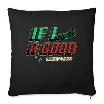 home electrical joke birthday present idea - Sofa pillowcase 17,3'' x 17,3'' (45 x 45 cm) - black - Front