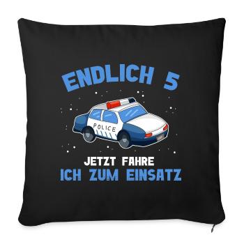 5 Birthday Police 5 Year Old - Sofa pillowcase 17,3'' x 17,3'' (45 x 45 cm) - black - Front