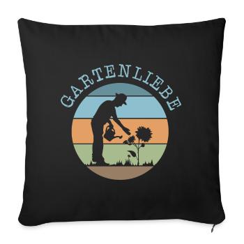 garden love gardener plants icon retro vintage - Sofa pillowcase 17,3'' x 17,3'' (45 x 45 cm) - black - Front