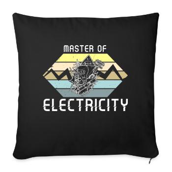 Maîtrise en électricité Électricien Technicien d’éclairage - Housse de coussin décorative 45 x 45 cm - noir - Devant