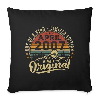 April 2007 Vintage Birthday Gift 2007 - Sofa pillowcase 17,3'' x 17,3'' (45 x 45 cm) - black - Front
