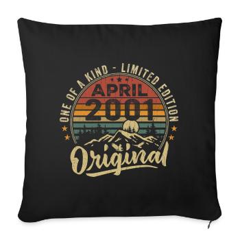 Avril 2001 Cadeau D'anniversaire Vintage 2001 - Housse de coussin décorative 45 x 45 cm - noir - Devant