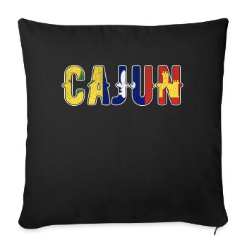 Cajun Pride Louisiane Racines Patriotique - Housse de coussin décorative 45 x 45 cm - noir - Devant
